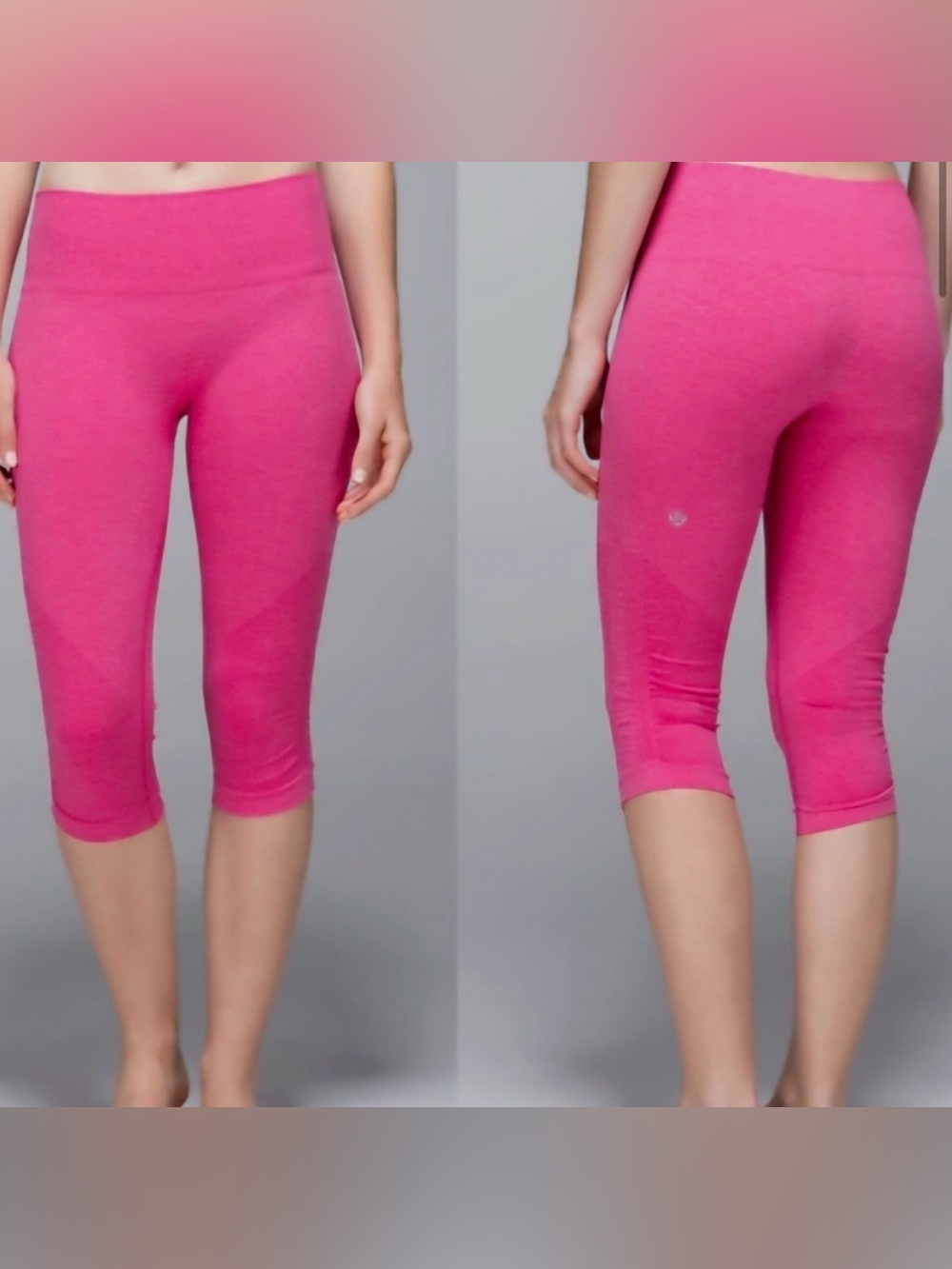 LULULEMON ATHLETICA- PINK “IN THE FLOW” CROPPED LEGGINGS
